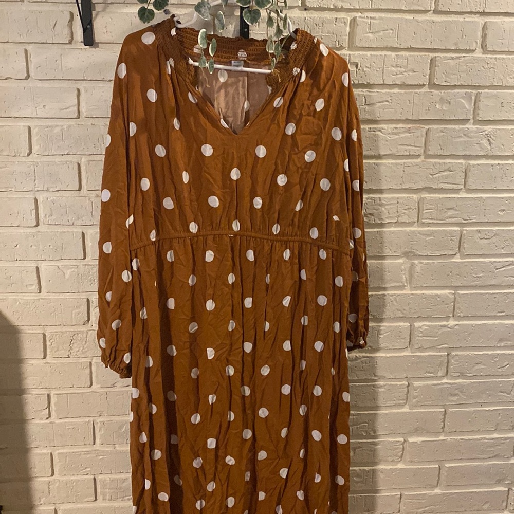 Maternity Smocked-Neck Midi Dress